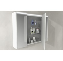 Spiegelschrank 3-türig 92x67cm soft weiß IP 44 (fremdkörper- und spritzwassergeschützt)