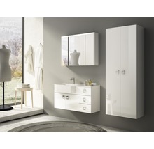 Spiegelschrank 3-türig 92x67cm soft weiß IP 44 (fremdkörper- und spritzwassergeschützt)