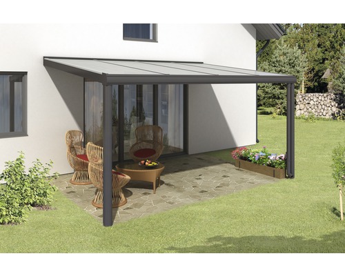 Toiture pour terrasse SKAN HOLZ Genua 434x257 cm anthracite
