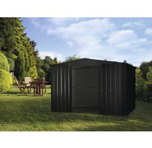 Gartenschuppen aus Metall im Garten