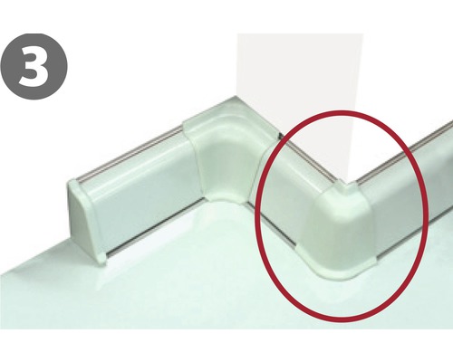 Raccord d''angle en plastique pour plinthes murales