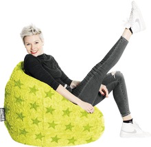 Pouf coussin Sitting Point Beanbag Fluffy Stars XL env. 220 litres vert 70x110 cm