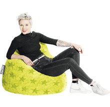 Pouf coussin Sitting Point Beanbag Fluffy Stars XL env. 220 litres vert 70x110 cm
