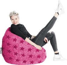 Pouf coussin Sitting Point Beanbag Fluffy Stars XL env. 220 litres rose vif 70x110 cm