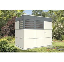 Armoire de jardin avec porte et fenêtres dans le jardin