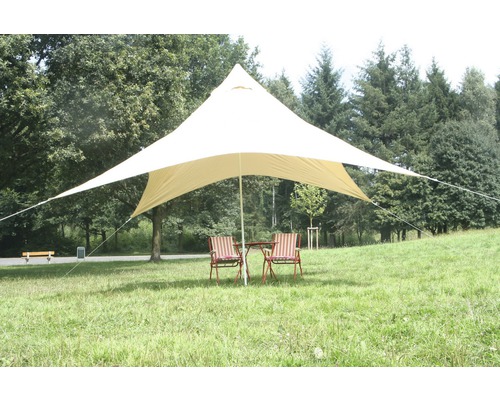 Voile d’ombrage pour camping Pyramide sable 400x400 cm