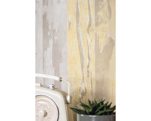 Papier peint imitation planches de bois