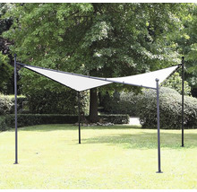 Voile d'ombrage avec piètement Siena Garden Berlino 4x4 m polyester 250 g/m² blanc-thumb-1