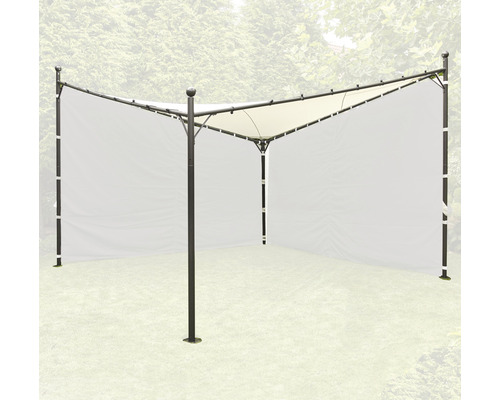 Pavillon avec parois latérales en tissu dans le jardin