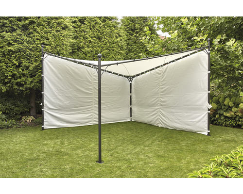 Tonnelle de jardin avec parois latérales en tissu sur pelouse