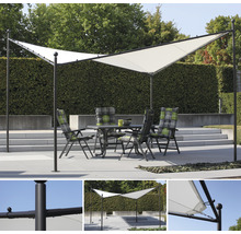 Voile d'ombrage avec piètement Siena Garden Berlino 4x4 m polyester 250 g/m² blanc-thumb-8