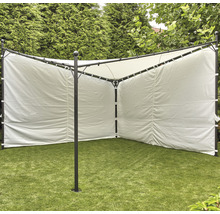 Voile d'ombrage avec piètement Siena Garden Berlino 4x4 m polyester 250 g/m² blanc-thumb-4