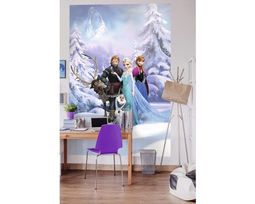 Raum mit Fototapete mit dem Motiv Die Eiskönigin – Völlig unverfroren, Schreibtisch und Stuhl