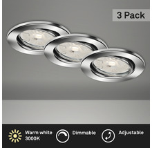 Lot de 3 spots encastrables ronds, réglables et à intensité variable