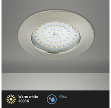 Éclairage à LED à encastrer nickel/mat avec ampoule 1 000 lm 3 000 K blanc chaud Ø 85 mm rond plastique IP44-thumb-0