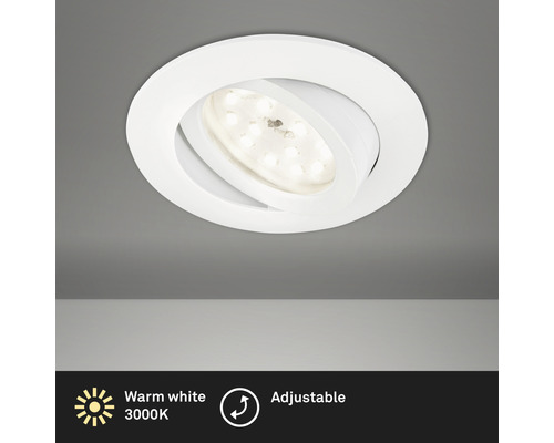 Éclairage encastré LED IP23 1x5 W 400 lm 3000 K blanc Ø 8,2/6,8 cm 230 V Spot LED encastrable pivotant avec lumière blanc chaud
