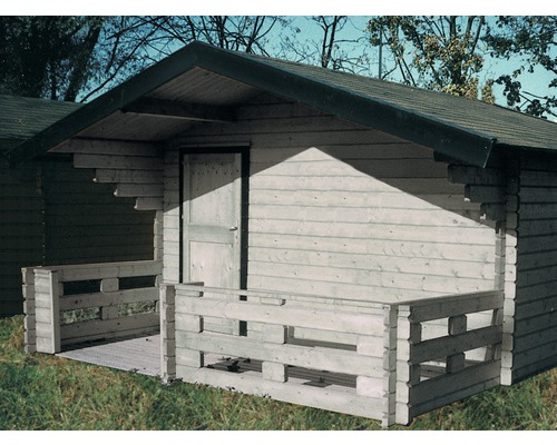 Holzgartenhaus mit Veranda und Tür