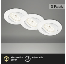 LED Einbauleuchten Set IP23 3-tlg 3x5W 3x400 lm 3000 K weiß Ø 8,2/6,8 cm 230V