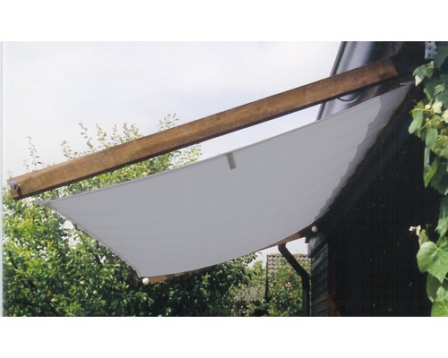 Voile polyester tissu résistant aux intempéries gris argent 146x300 cm Voile d''ombrage avec structure en bois comme protection de terrasse