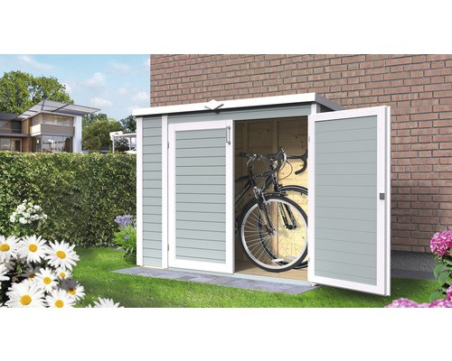 Gartenschrank/Fahrradgarage/ Mülltonnenbox Bertilo Multi-Box 3 200x82x163 cm hellgrau