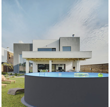 Ensemble de piscine hors sol à paroi en acier Planet Pool ronde Ø 350x120 cm avec groupe de filtration à sable, échelle, skimmer intégré, sable de filtration et flexible de raccordement gris-thumb-2