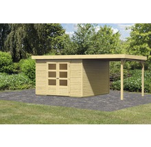 Gartenhaus Karibu Kodiak 5 mit Schleppdach 2,25 m 572 x 262 cm natur