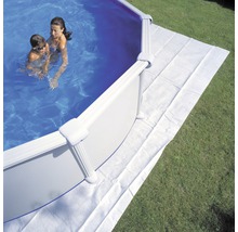 Intissé de protection du sol pour piscine Planet Pool de forme ovale ou en forme de huit 915x470 cm blanc-thumb-1