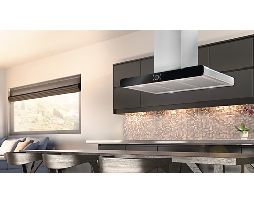 Scène de cuisine avec hotte aspirante et cuisine intégrée