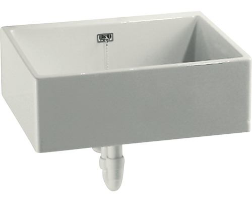 Évier en céramique avec trop-plein et siphon