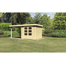 Gartenhaus Karibu Kodiak 3,5 mit Schleppdach 2,25 m 508 x 262 cm natur