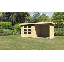 Gartenhaus Karibu Kodiak 3 mit Schleppdach 2,25 m, Rück- und Seitenwand 508 x 238 cm natur