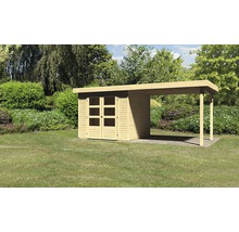 Gartenhaus Karibu Kodiak 3 mit Schleppdach 2,75 m 545 x 238 cm natur