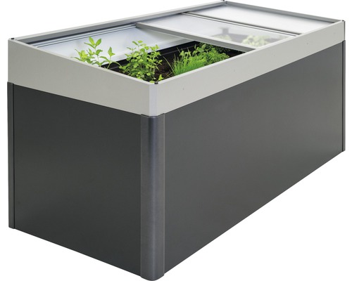 Rehausse pour serre châssis biohort pour potager surélevé 2x1 gris quartz