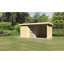 Gartenhaus Karibu Anvik 5 mit Schleppdach, Rück- und Seitenwand 493 x 262 cm natur