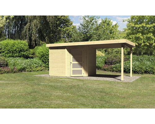 Gartenhaus Karibu Anvik 5 mit Schleppdach 497 x 246 cm natur