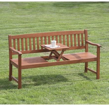 Gartenbank aus Holz mit integriertem Tisch