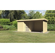Gartenhaus Karibu Anvik 5 mit Schleppdach, Rück- und Seitenwand 503 x 262 cm natur