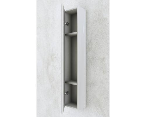 Armoire suspendue ouverte avec deux étagères