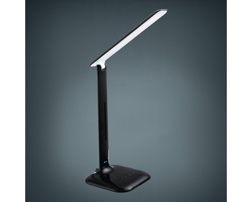 Lampe de bureau LED à intensité lumineuse variable 2,9W 280 lm 3.000/6.500 K blanc chaud/blanc lumière du jour H 550 mm Caupo noir
