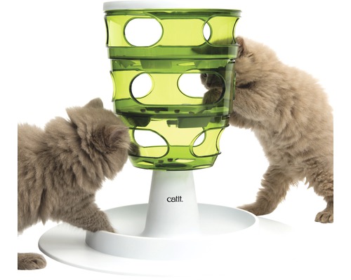 Katzenspielzeugturm mit zwei Katzen