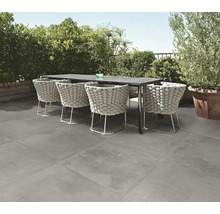 Dalle de terrasse en grès cérame fin FLAIRSTONE Concrete gris bord rectifié 75 x 75 x 2 cm-thumb-5