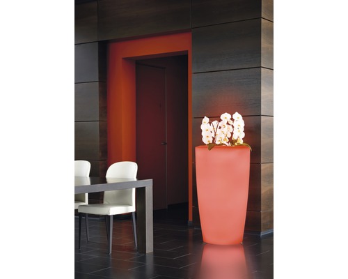 Vase lumineux Degardo Rovio IV plastique pour extérieur et intérieur Ø 51 H 90 cm avec fonction changement de couleur