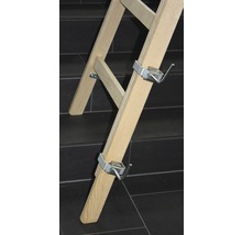 Échelle en bois avec crochets de seau en métal