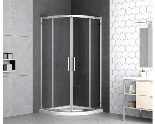 Runddusche form&style Moorea R550 90 x 90 cm Klarglas Profilfarbe chrom