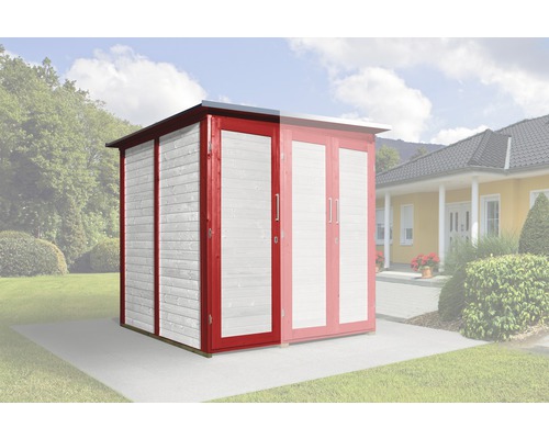 Armoire modulaire SaveBike pour weka Garten Q 224x71 cm rouge-blanc
