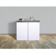 Cuisines Stengel mini-cuisine avec appareils Kitchenline 100 cm blanc brillant prémontée variante droite 1110000001100