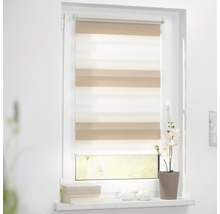 Lichtblick Doppelrollo ohne Bohren creme-braun-weiß 45x150 cm inkl. Klemmträger