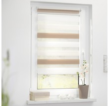 Lichtblick Doppelrollo ohne Bohren creme-braun-weiß 45x150 cm inkl. Klemmträger