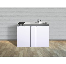 Cuisines Stengel mini-cuisine avec appareils Kitchenline 120 cm blanc brillant prémontée variante droite 1112000203100