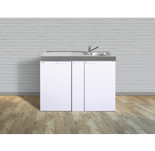 Waschbeckenunterschrank mit Spüle und drei weißen Türen